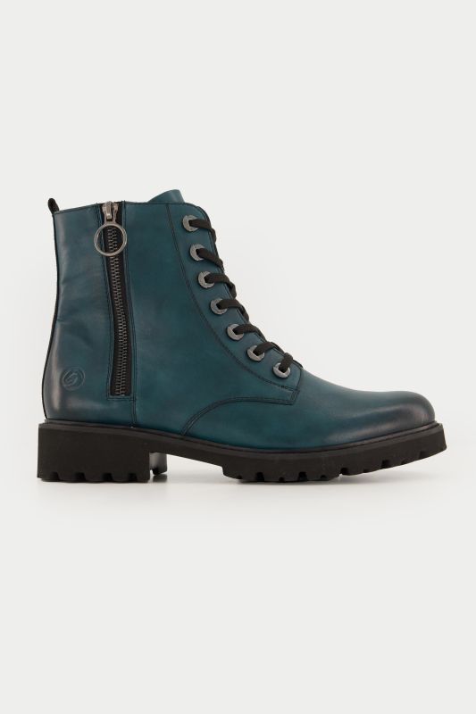 Bottines en cuir Remonte, esprit motard, fermeture zippée - largeur G