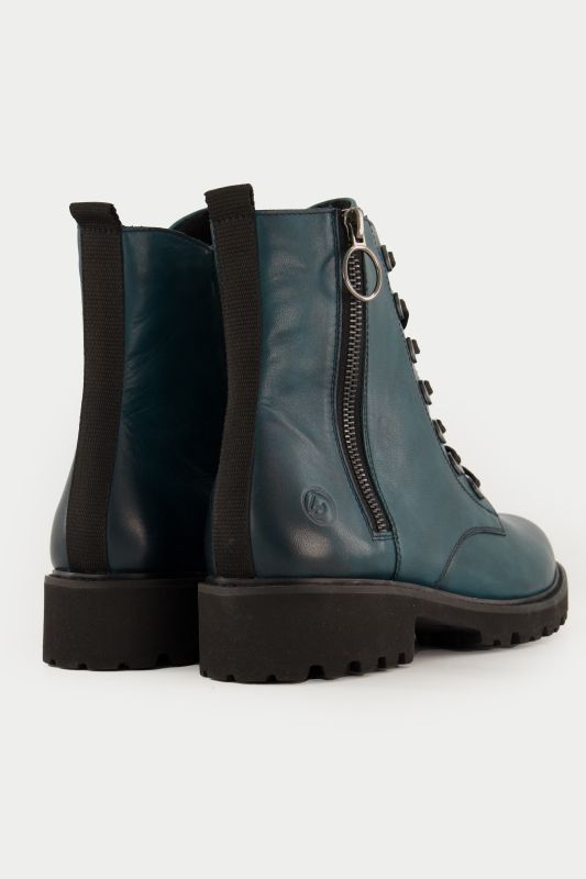 Bottines en cuir Remonte, esprit motard, fermeture zippée - largeur G