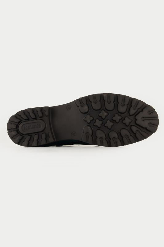 Bottines en cuir Remonte, esprit motard, fermeture zippée - largeur G