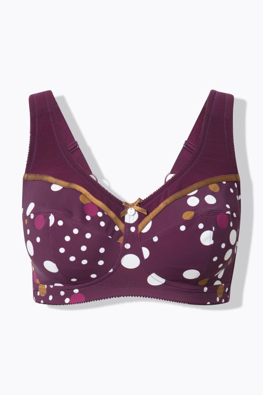 Soutien-gorge de maintien, sans armatures, motif à pois - bonnet C-H