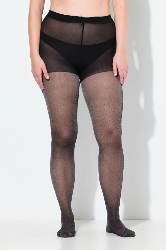 Collant brillant, motif losanges