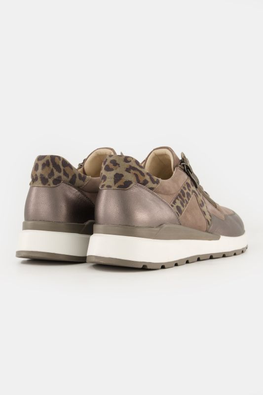 Sneakers en cuir Caprice, fermeture zippée, semelle de propreté amovible - largeur H