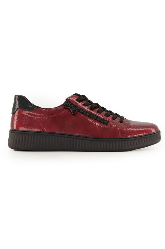 Sneakers en cuir vernis Remonte, semelle intérieure amovible - largeur G