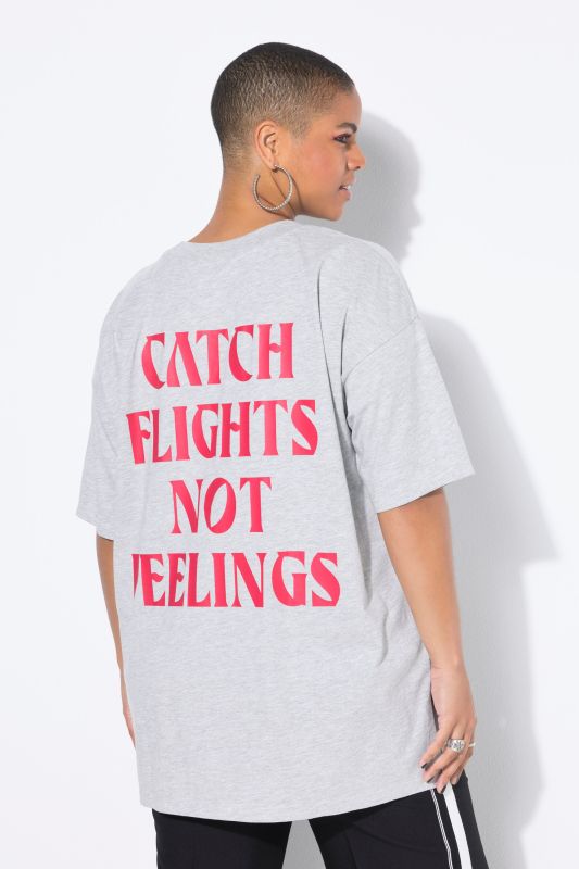 T-shirt oversize. Manches courtes. Motif avion