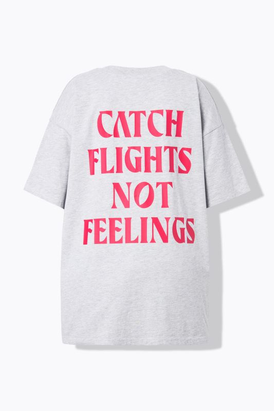 T-shirt oversize. Manches courtes. Motif avion