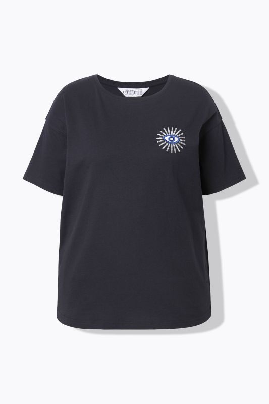 T-shirt oversize. Manches courtes. Motif œil scintillant