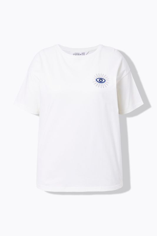 T-shirt oversize. Manches courtes. Motif œil scintillant