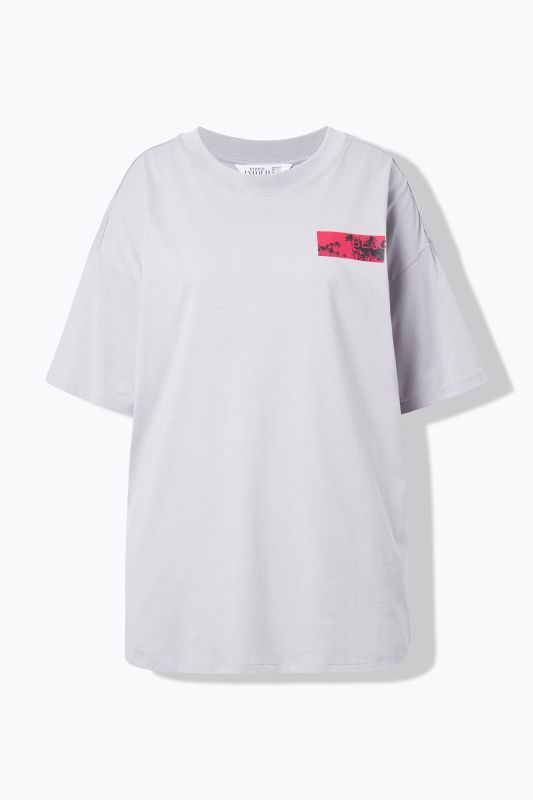 T-shirt oversize, motif palmiers. Manches courtes