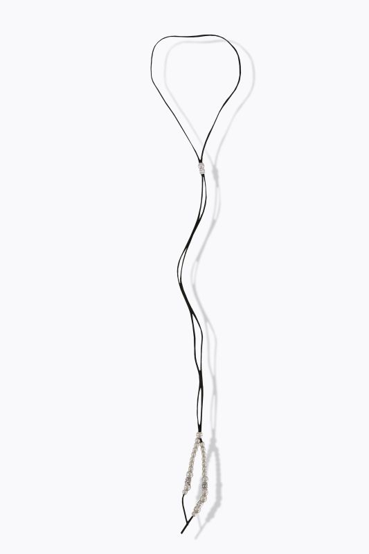 Collier en cuir, perles fantaisie, style western
