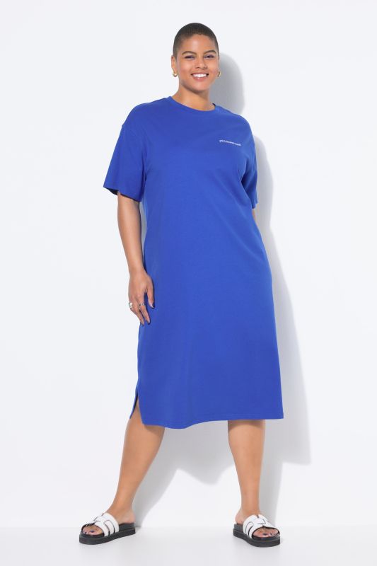 Robe-T-shirt midi oversize. Grand imprimé dans le dos