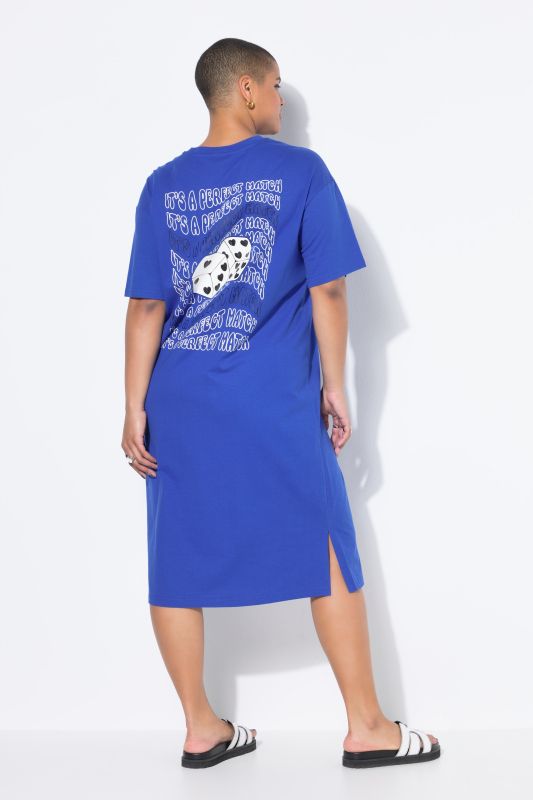 Robe-T-shirt midi oversize. Grand imprimé dans le dos