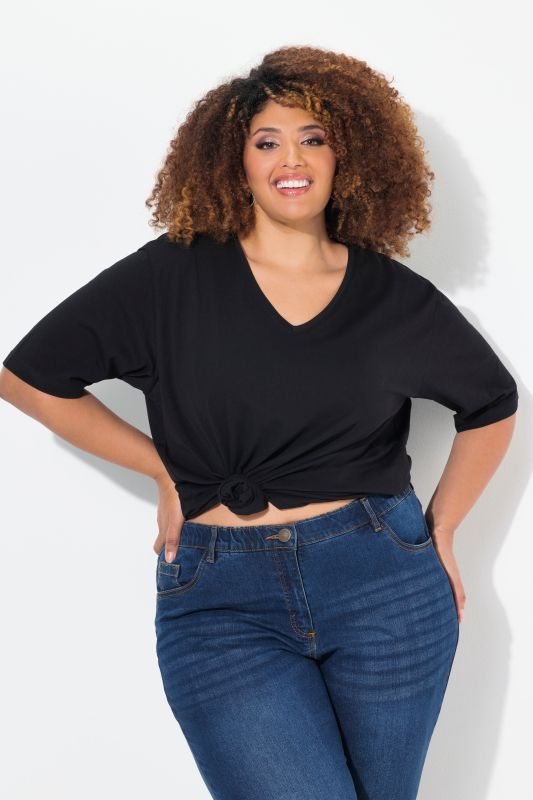 T-shirt coupe Relaxed Fit, décolleté en V et manches courtes
