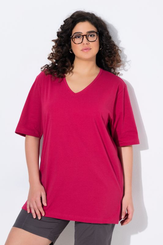 T-shirt coupe Relaxed Fit, décolleté en V et manches courtes