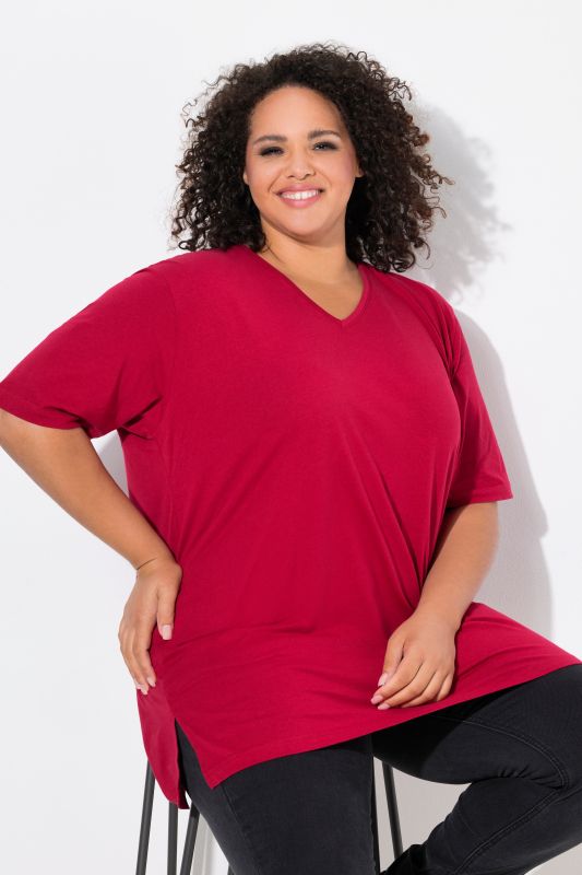 T-shirt coupe Relaxed Fit, décolleté en V et manches courtes