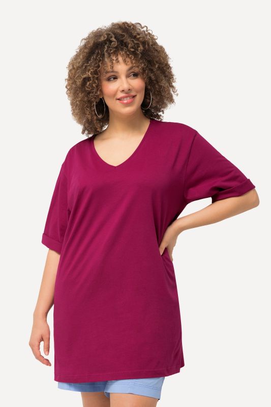 T-shirt coupe Relaxed Fit, décolleté en V et manches courtes