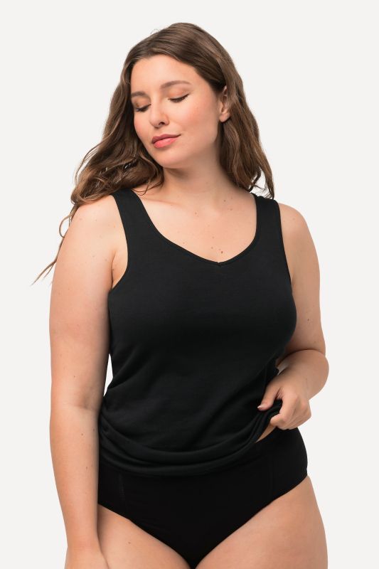 Débardeur/maillot de corps en jersey de coton, décolleté en V