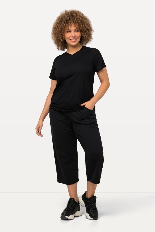 Pantalon de jogging 7/8, jambe droite et taille élastique