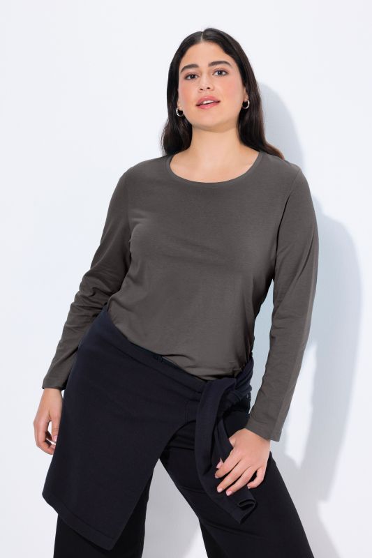 T-shirt Slim Fit, décolleté rond et manches longues