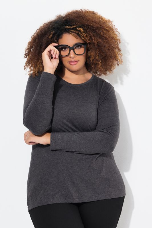 T-shirt Slim Fit, décolleté rond et manches longues