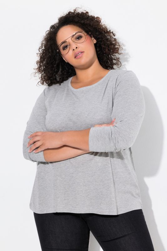 T-shirt Slim Fit, décolleté rond et manches longues