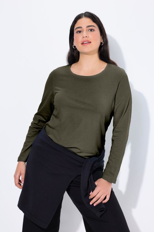T-shirt Slim Fit, décolleté rond et manches longues