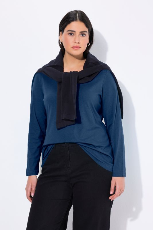 T-shirt Slim Fit, décolleté rond et manches longues