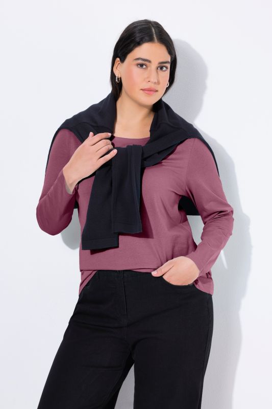T-shirt Slim Fit, décolleté rond et manches longues
