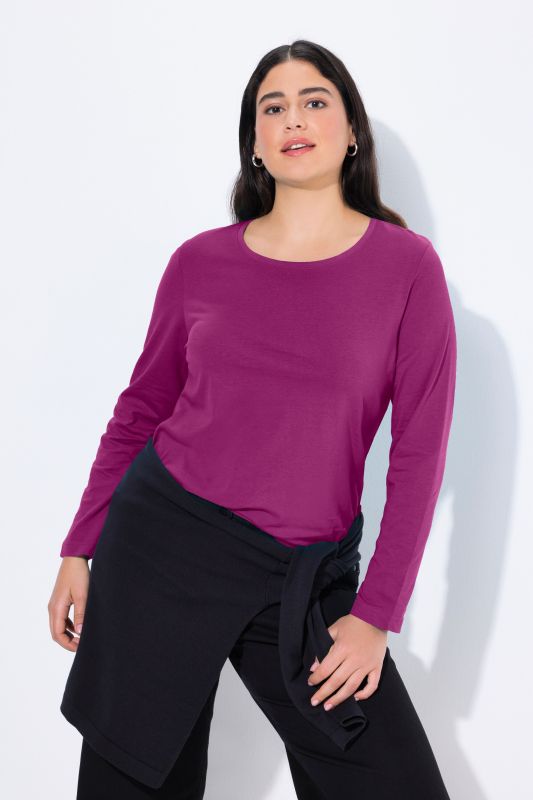 T-shirt Slim Fit, décolleté rond et manches longues