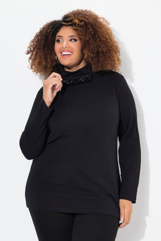 T-shirt col roulé et manches longues, coupe Slim Fit
