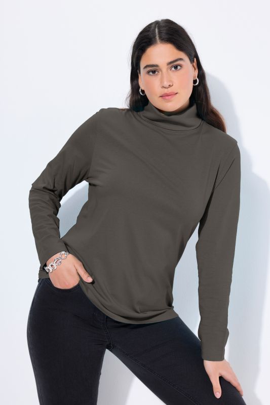 T-shirt col roulé et manches longues, coupe Slim Fit