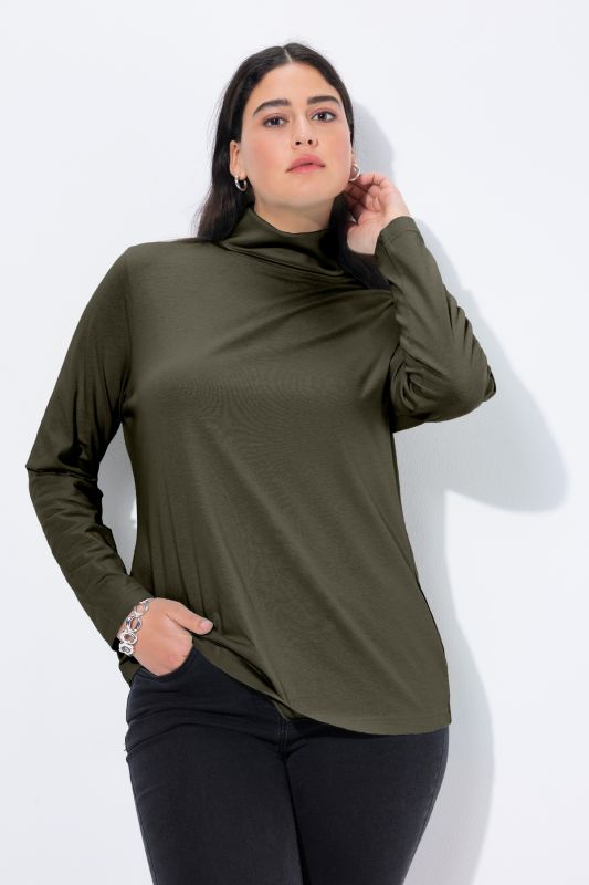 T-shirt col roulé et manches longues, coupe Slim Fit