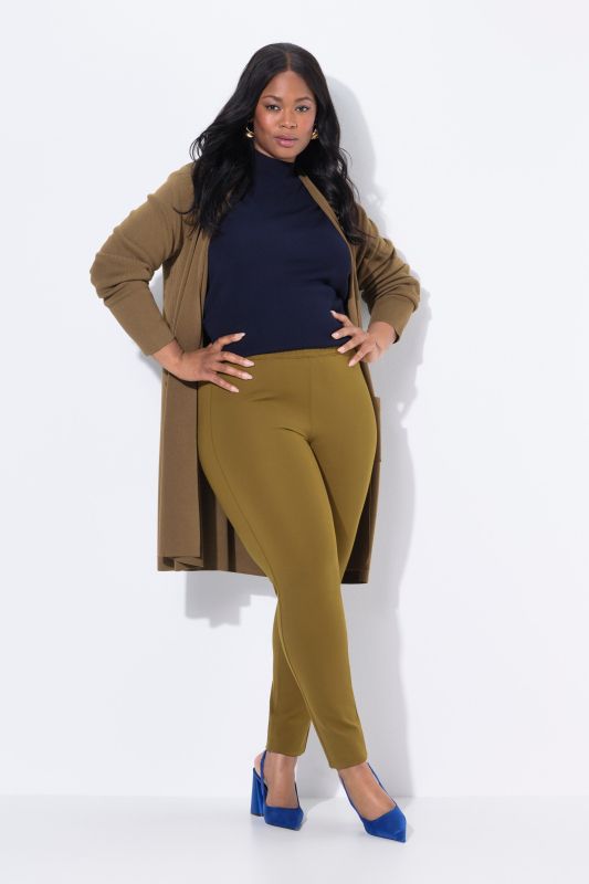 Pantalon Sienna en point de Rome, coupe près du corps et taille élastique