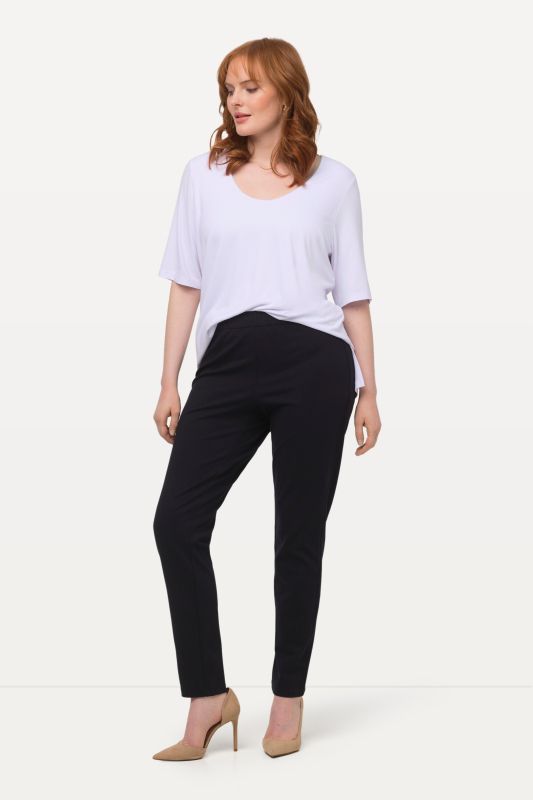 Pantalon Sienna en point de Rome, coupe près du corps et taille élastique