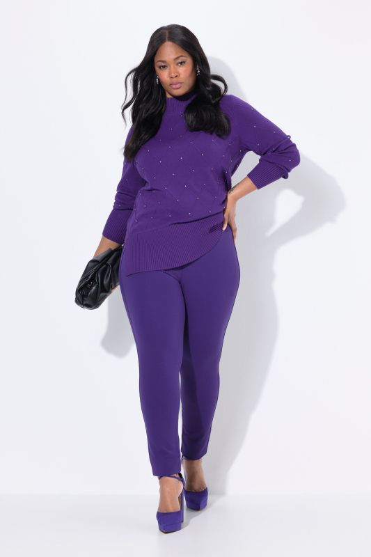 Pantalon Sienna en point de Rome, coupe près du corps et taille élastique