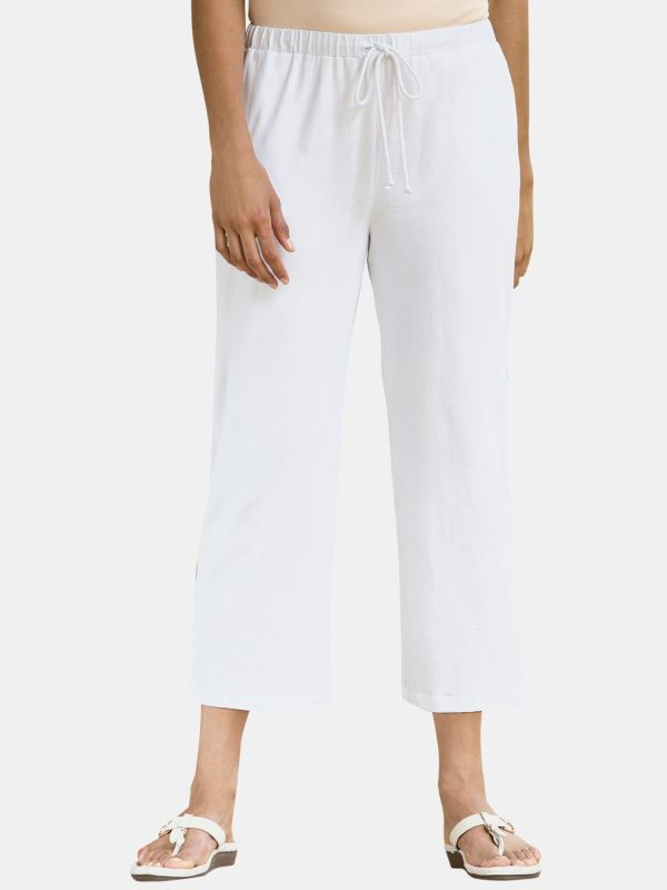 Pantalon 3/4 en jersey à jambe droite, disponible jusqu’au 68/70