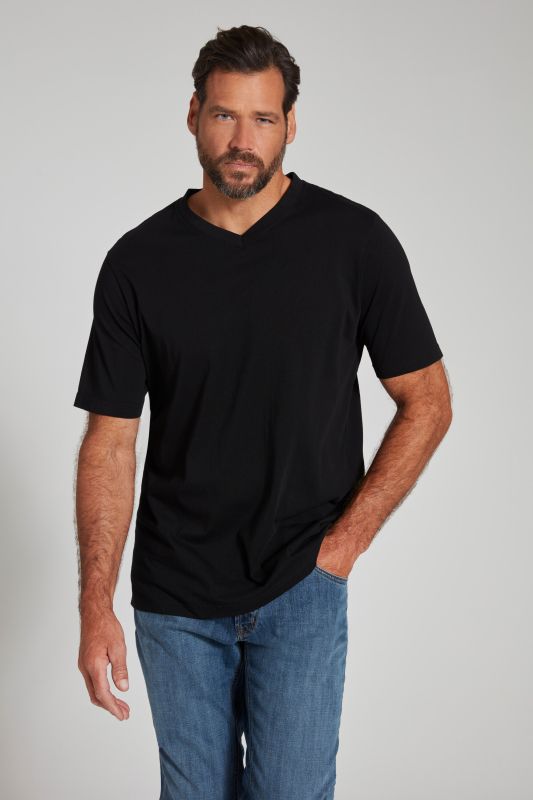 T-shirt JP 1880 Basic, col en V - jusqu'au 8 XL
