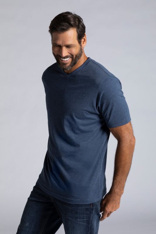 T-shirt JP 1880 Basic, col en V - jusqu'au 8 XL