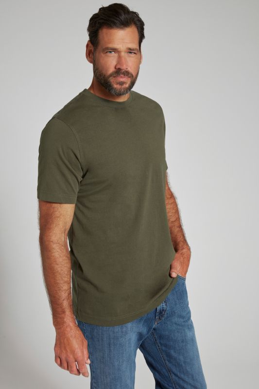 T-shirt Basic en coton peigné, col rond - jusqu'au 8 XL