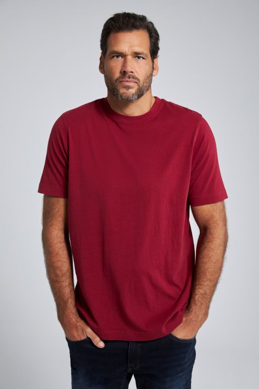 T-shirt Basic en coton peigné, col rond - jusqu'au 8 XL