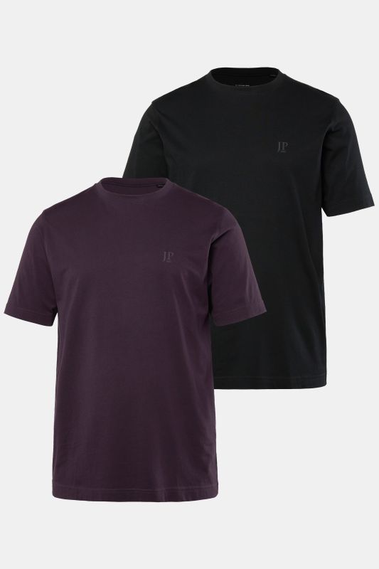 Lot de 2 T-shirts JP 1880, col rond, collection Basic - jusqu'au 8 XL
