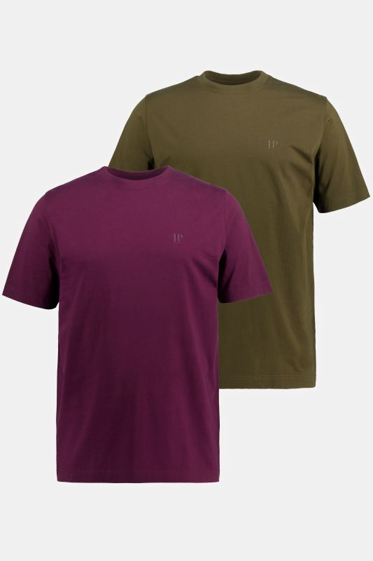 Lot de 2 T-shirts JP 1880, col rond, collection Basic - jusqu'au 8 XL