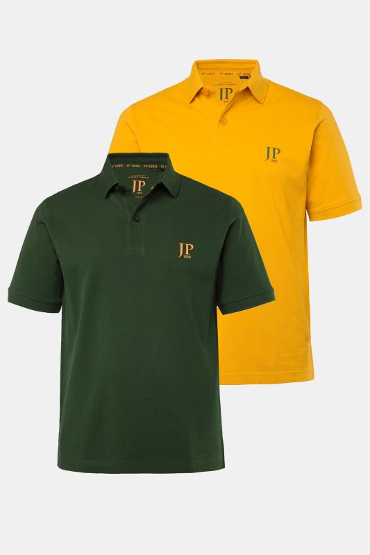 Lot de 2 polos, collection Basic - coton piqué, peigné