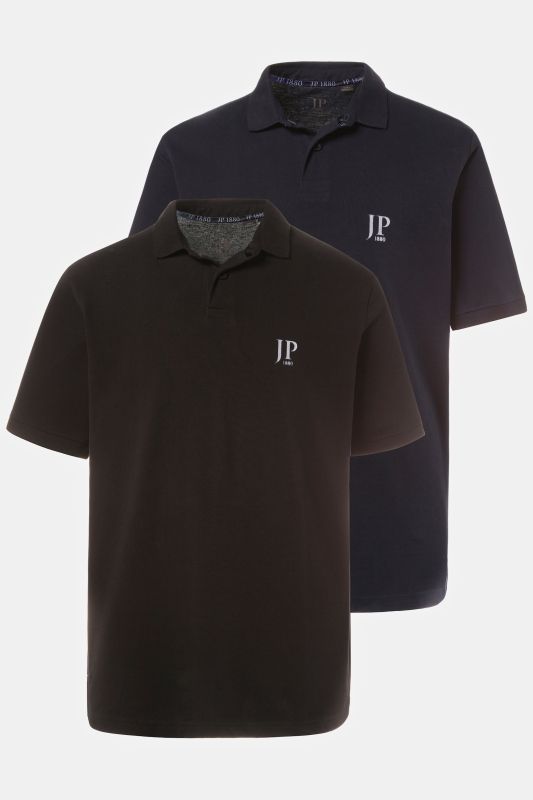 Lot de 2 polos, collection Basic - coton piqué, peigné