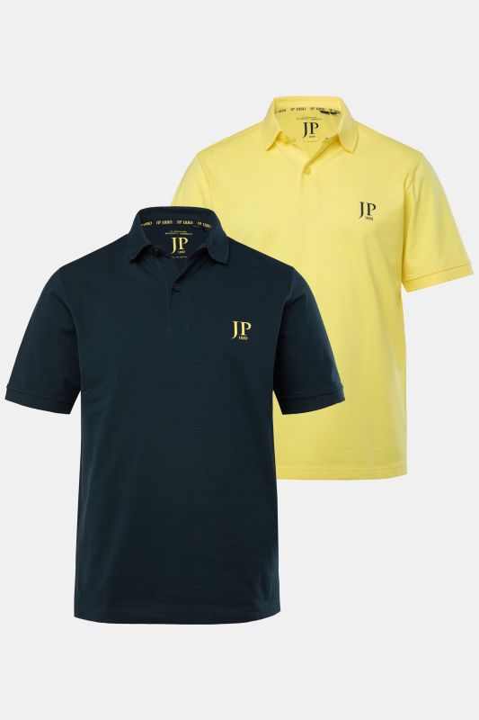 Lot de 2 polos, collection Basic - coton piqué, peigné