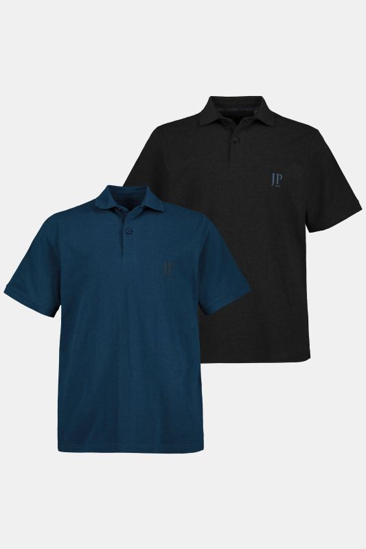 Lot de 2 polos, collection Basic - coton piqué, peigné