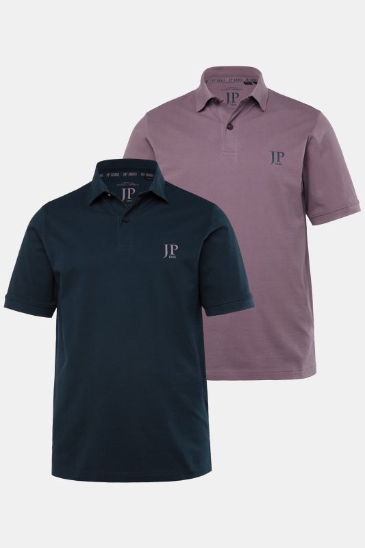 Lot de 2 polos, collection Basic - coton piqué, peigné