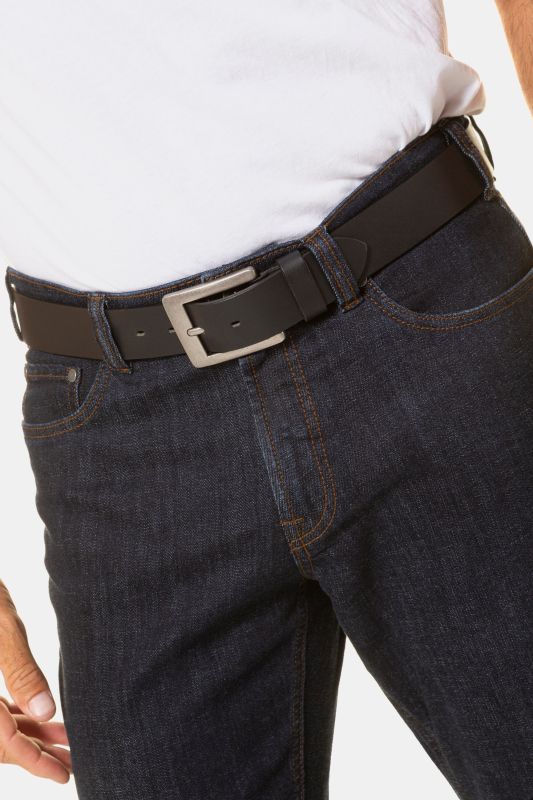 Ceinture en cuir pleine fleur, boucle métallique - jusqu'à 170&nbsp;cm