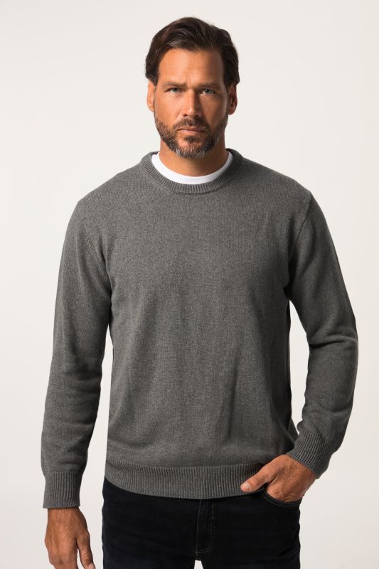 Pull en coton à col rond, broderie JP1880