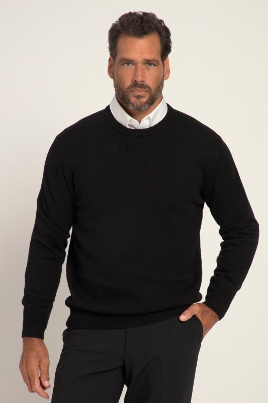 Pull en coton à col rond, broderie JP1880