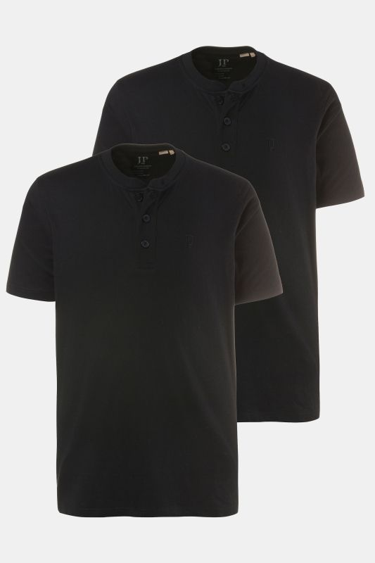 Henley collection Basic, col rond et patte de boutonnage, lot de 2 - jusqu’au 8XL